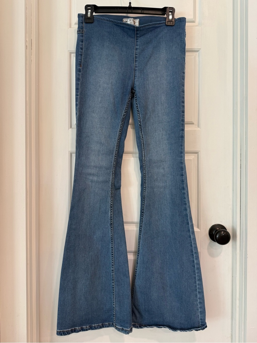 Free People Just Float On Flare Jeans Size 27 Blue High Rise Bell Bottom